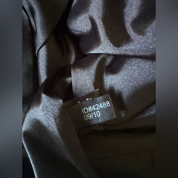 Express Design Studio silk black ruched mini dress with back zipper size 10 - Picture 8 of 9